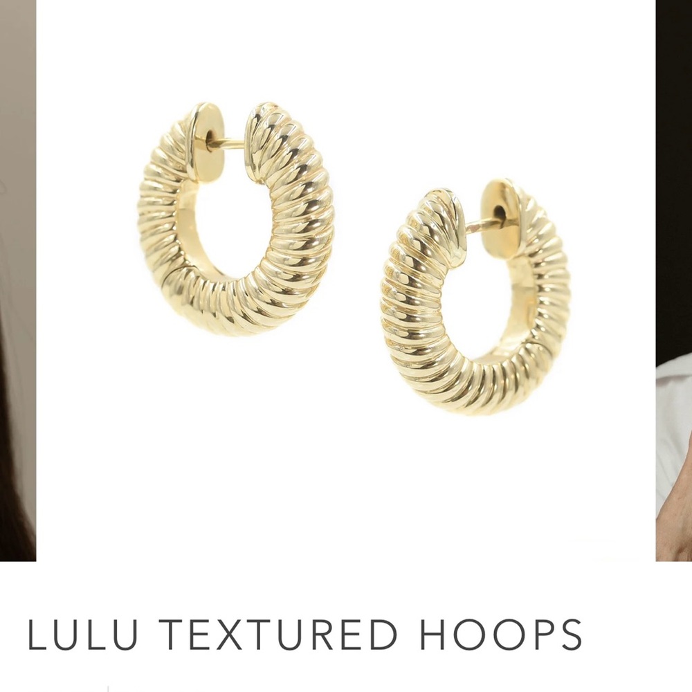 Lulu Textured Gold Hoops